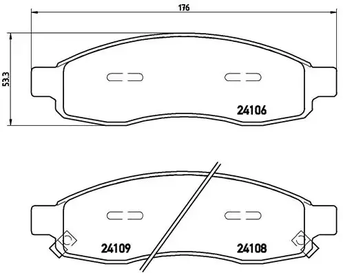 Тормозные колодки brembo P58001
