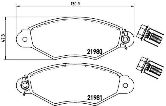 Тормозні (гальмівні) колодки Brembo P61 098 (фото 1)