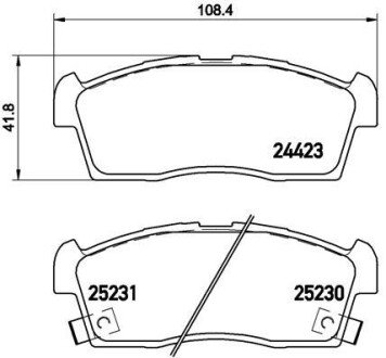 Тормозні (гальмівні) колодки brembo P61 108