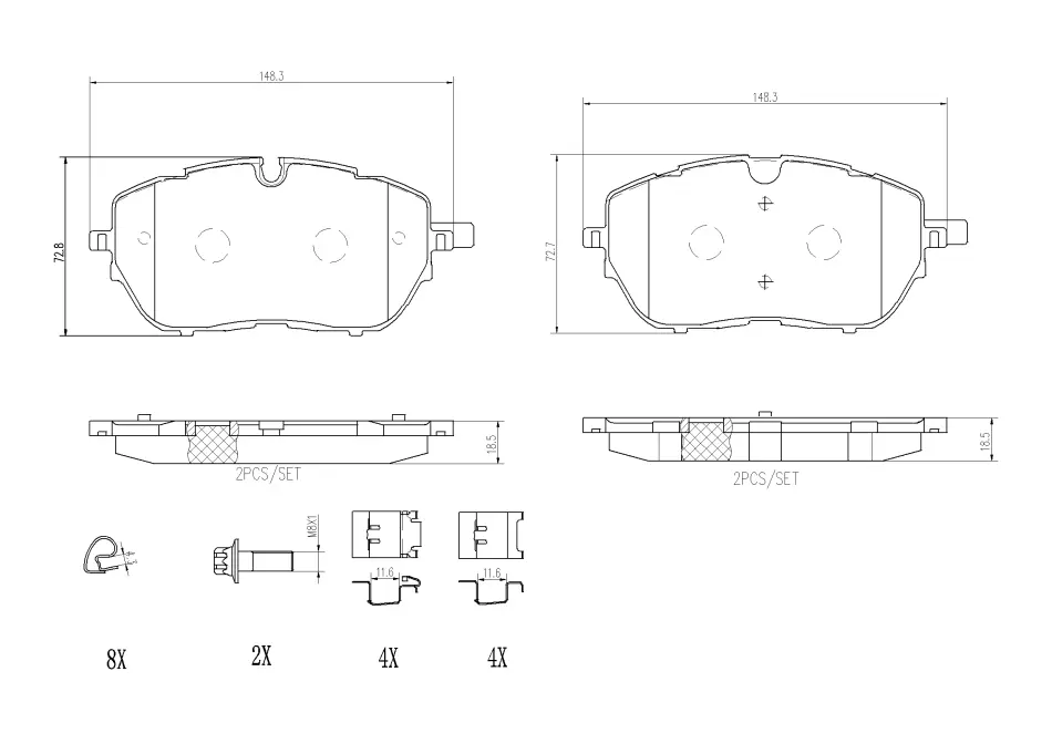 Тормозні (гальмівні) колодки Brembo P 61 128 (фото 1)