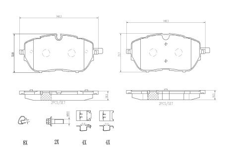 Тормозные колодки brembo P 61 128