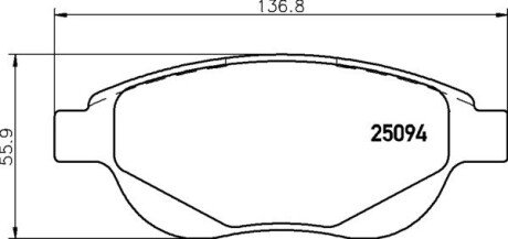 Тормозні (гальмівні) колодки brembo P61 137 на Ситроен С4