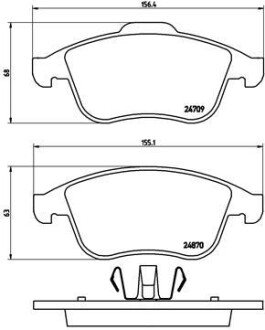 Тормозные колодки brembo P68 045