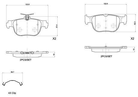 Тормозные колодки brembo P85 189