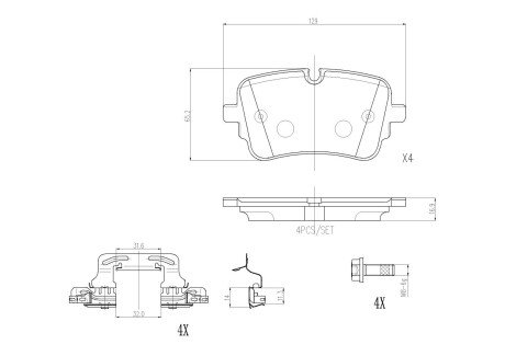 Тормозные колодки brembo P85 190 на Ауди Audi e-tron