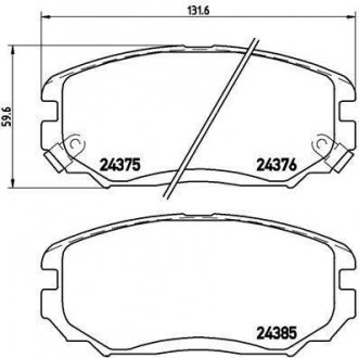 Передние тормозные колодки brembo P30038