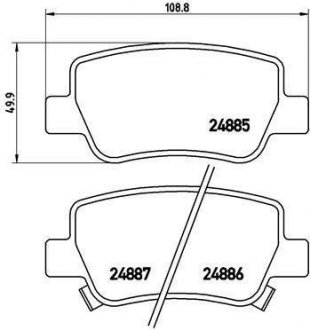 Задні тормозні (гальмівні) колодки brembo P83112