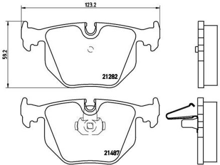 Задние тормозные колодки brembo P06020 на Бмв E38