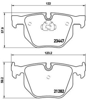 Задние тормозные колодки brembo P06029