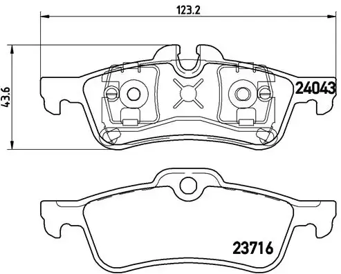 Задние тормозные колодки brembo P06032