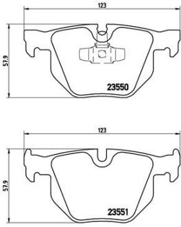 Задні тормозні (гальмівні) колодки brembo P06039 на Бмв Е90