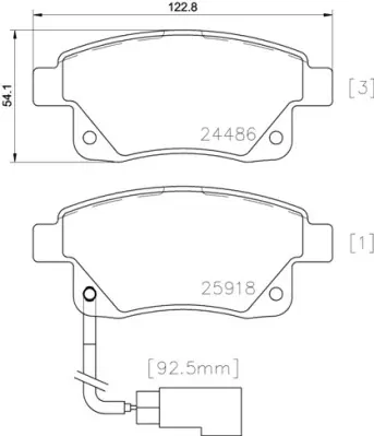 Задние тормозные колодки brembo P24 066