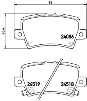Задние тормозные колодки brembo P28038 Хонда Цивик