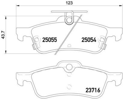 Задні тормозні (гальмівні) колодки brembo P28070