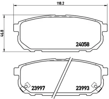 Задні тормозні (гальмівні) колодки Brembo P30023