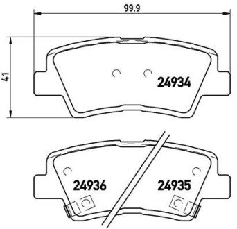 Задние тормозные колодки brembo P30047 на Киа Опирус