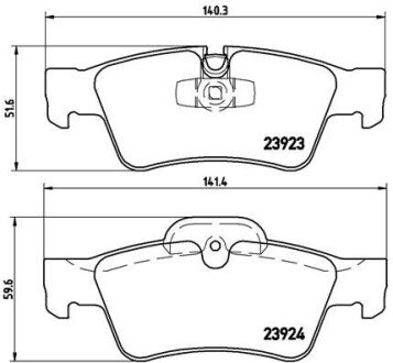 Задні тормозні (гальмівні) колодки brembo P50064 на Мерседес M-Class w164