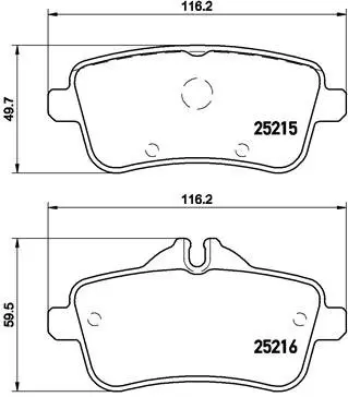 Задние тормозные колодки brembo P50100