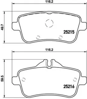 Задние тормозные колодки brembo P50100