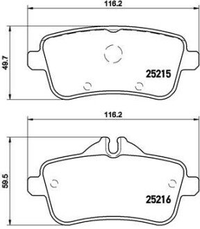 Задні тормозні (гальмівні) колодки brembo P50101 на Мерседес M-Class w166