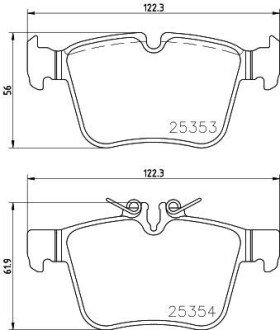 Задні тормозні (гальмівні) колодки brembo P50 122 на Мерседес GLC-Class X253