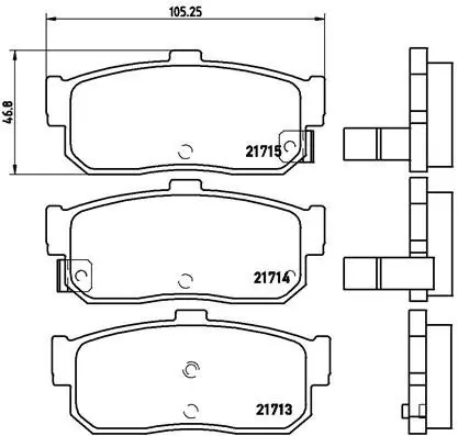 Задние тормозные колодки brembo P56029