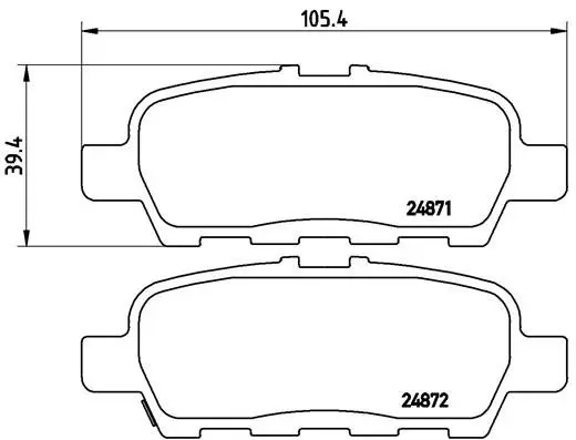 Задние тормозные колодки brembo P56068
