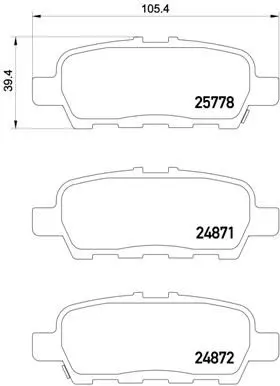 Задние тормозные колодки brembo P56087
