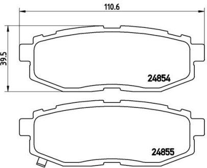 Задние тормозные колодки brembo P78018