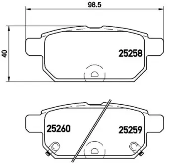 Задні тормозні (гальмівні) колодки Brembo P79029