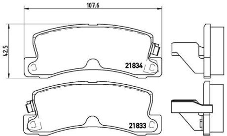 Задні тормозні (гальмівні) колодки brembo P83 015 на Тойота Камри 20