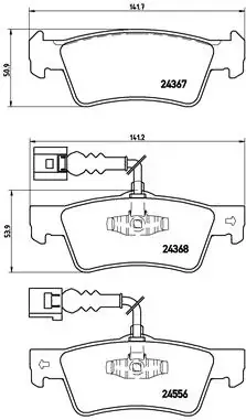 Задние тормозные колодки brembo P85068