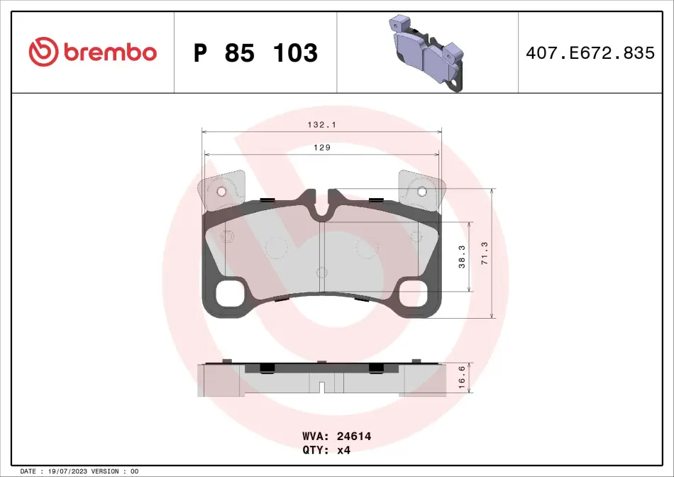 Задні тормозні (гальмівні) колодки Brembo P85103 (фото 1)