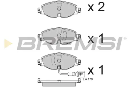 Передние тормозные колодки bremsi BP3782 Фольксваген Тигуан