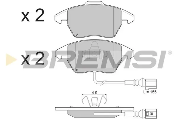 Передние тормозные колодки bremsi BP3103