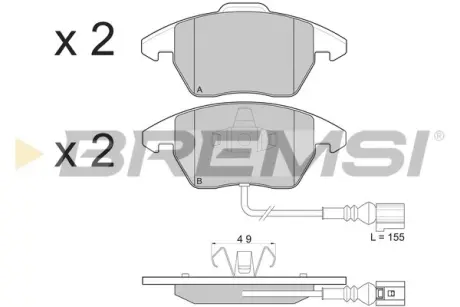 Передние тормозные колодки bremsi BP3103