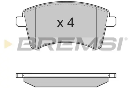 Передні тормозні (гальмівні) колодки bremsi BP3367 Рено Express