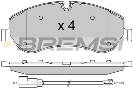 Передні тормозні (гальмівні) колодки bremsi BP3525 Форд Transit