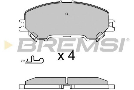 Передні тормозні (гальмівні) колодки bremsi BP3629 на Ниссан Qashqai j11