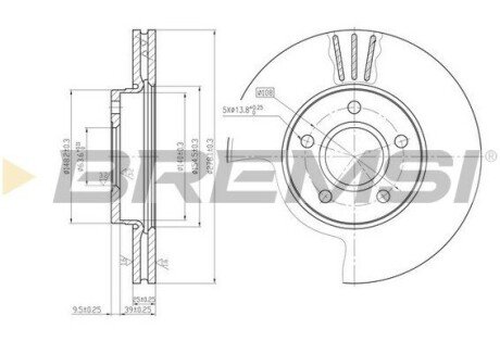 Передній гальмівний (тормозний) диск bremsi CD7222V