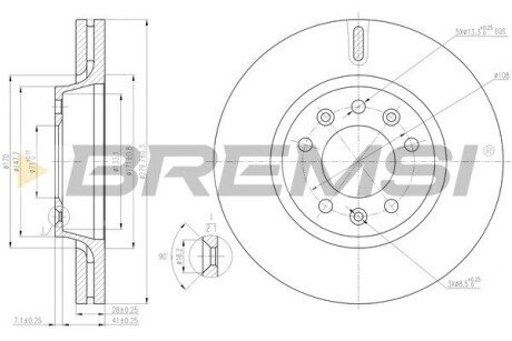 Передній гальмівний (тормозний) диск bremsi CD7601V