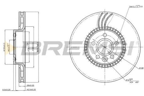 Передній гальмівний (тормозний) диск bremsi CD7607V на Форд Галакси