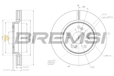 Передний тормозной диск bremsi CD7820V