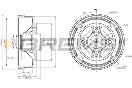 Тормозной барабан Clio/Logan 91- bremsi CR5395