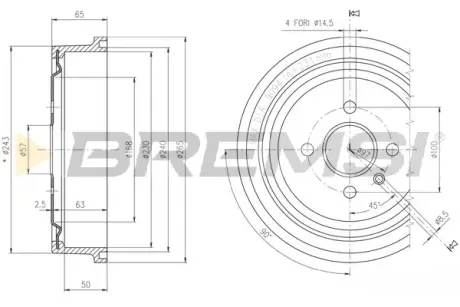 Тормозной барабан Combo 01-/Astra G/H 98- bremsi CR5560