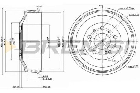 Тормозной барабан Jumper/Ducato/Boxer (1-1.5t) 94- bremsi CR5261