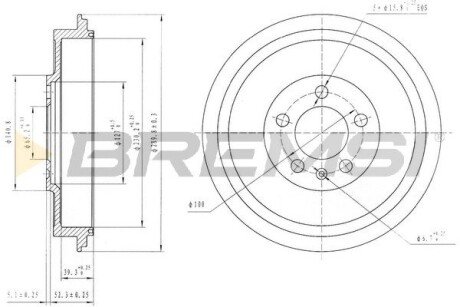 Тормозной барабан Octavia/Polo 96- bremsi CR5500 на Шкода Roomster