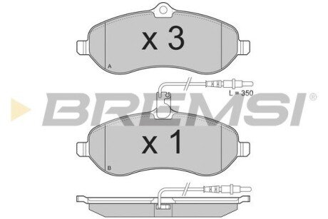 Передние тормозные колодки bremsi BP3283 на Ситроен Джампи