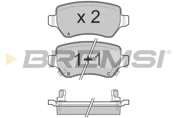 Задние тормозные колодки bremsi BP3027