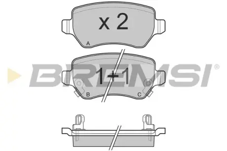 Задние тормозные колодки bremsi BP3027